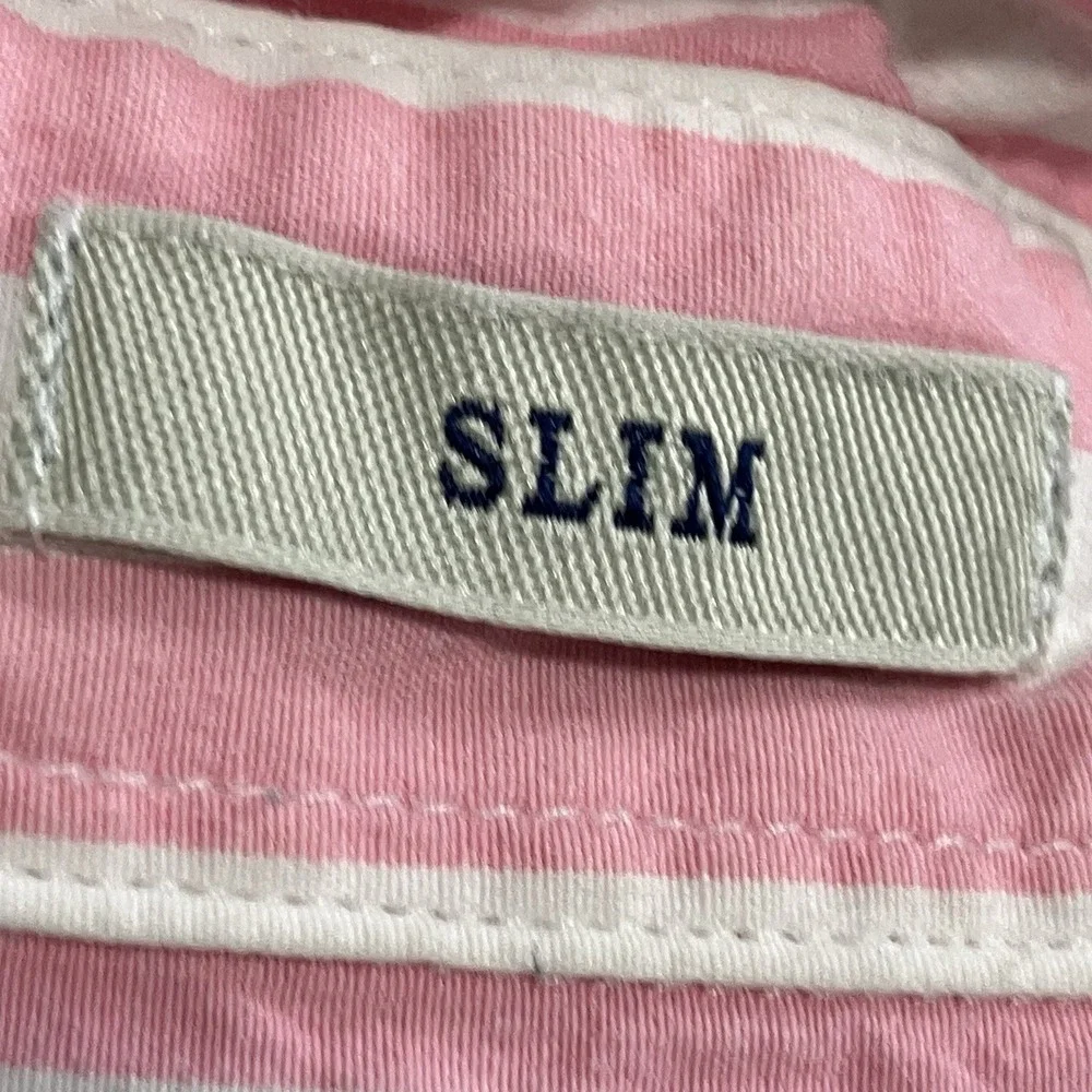 J Crew Shirt Pink White Stripe Mens Size‎ XXL Button Up Stretch Slim Fit